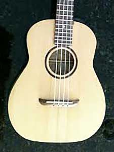 Ukulele with Port Orford Cedar top and  Myrtlewood B&S by Phillip Baus  philnlynn@comcast.net USA