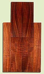 KOUS34721 - Koa 6 piece, Soprano Ukulele Top, Back & Side Set, Med. to Fine Grain Salvaged Old Growth, Excellent Color & Curl, Traditional Ukulele Wood, 4 panels each 0.13" x 3.5" X 11", S2S, and 2 panels each 0.13" x 2.375" X 15.5", S2S